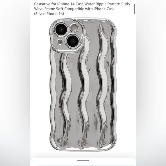 Caseative iphone14 silver wave case NIB - Picture 1 of 6
